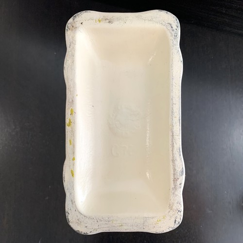 Vintage - Lg Art Deco CERAMIC BOX VASE 22.5cm Textured Finish, Pedestal Base VGC - Bild 7 von 9