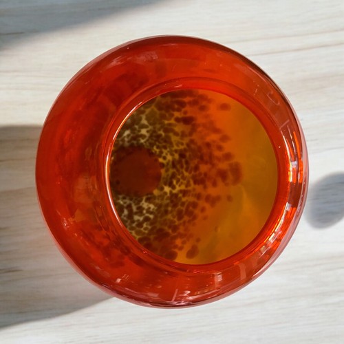 DALE TIFFANY ORANGE GOLD Bronze ART GLASS VASE 12” - Picture 5 of 7