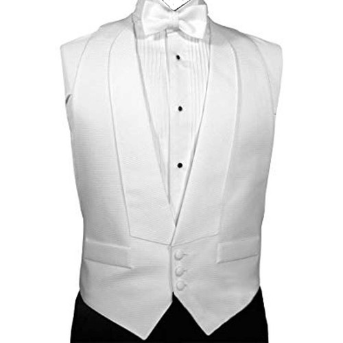 Men's Classic Fit Black Tailcoat Tuxedo Package with Pique Vest and Bow Tie - Picture 3 of 4