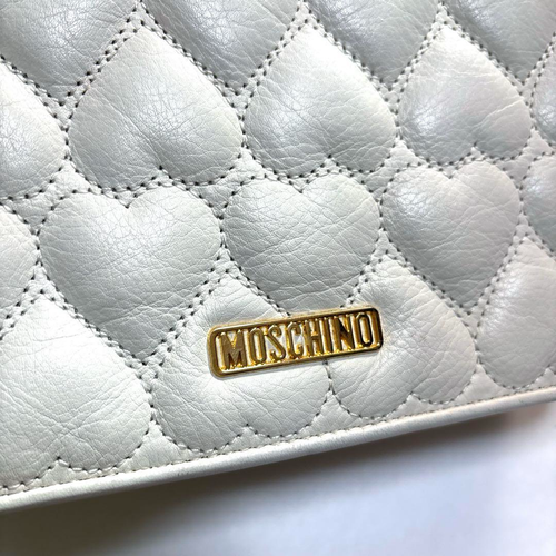 MOSCHINO Moschino leather shoulder bag heart shape quilted lambskin Ivory - Picture 8 of 18