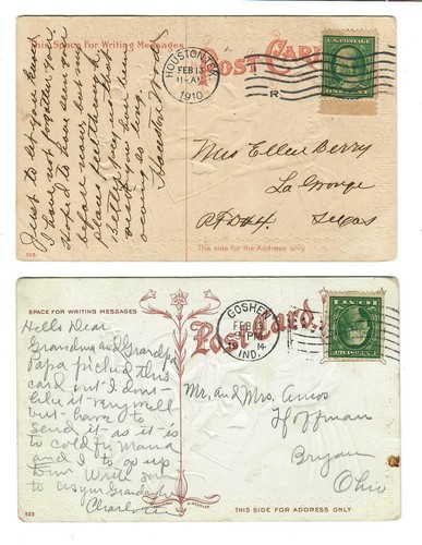 Vintage Wessler Valentin Postkarten (2) hübsche Damen Männer in Herzen - Bild 2 von 2