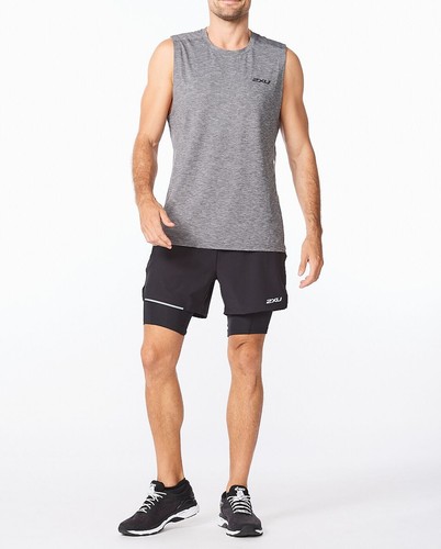 Nueva camiseta sin mangas 2XU Motion para hombre - sin mangas atlética gris XL MR6476a - Imagen 3 de 6