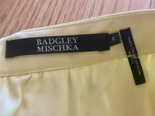 Badgley Mischka Womens Size 8 Yellow Floral Flowers Skirt EUC - Picture 2 of 4