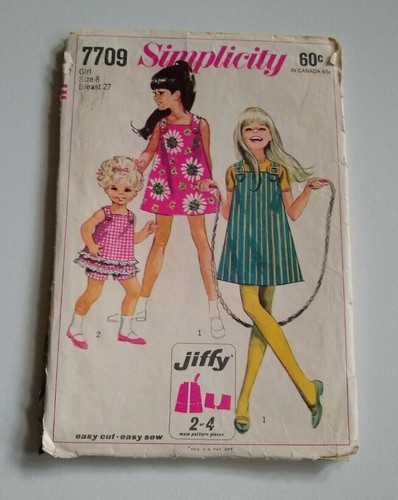 Vtg 1968 Simplicity Sewing Pattern 7709 