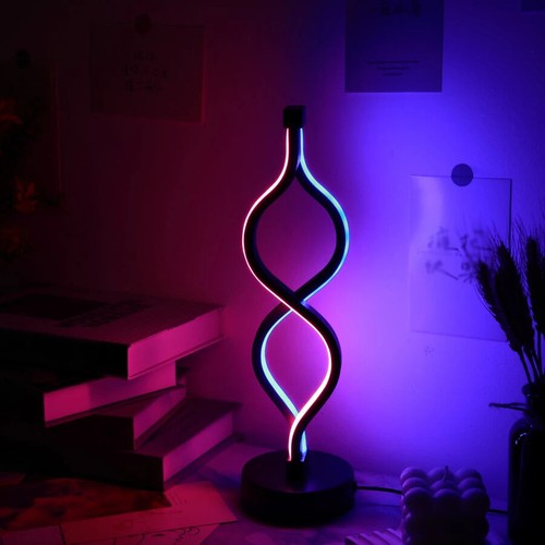 Creative Twist Shape Purple USB Desk Lamp Decoration 1 PC For Home Decor - Picture 23 of 24