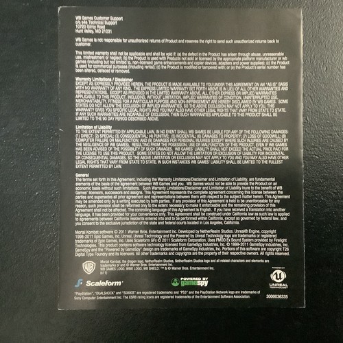 Mortal Kombat PS3 PlayStation 3 Instruction Manual Only - Imagen 7 de 13