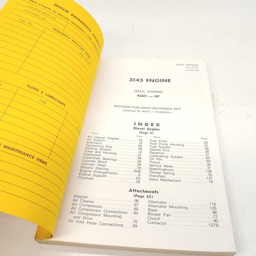 CAT Caterpillar 3145 Engine Parts Book S/N 96M1-UP 1977 - Picture 8 of 9