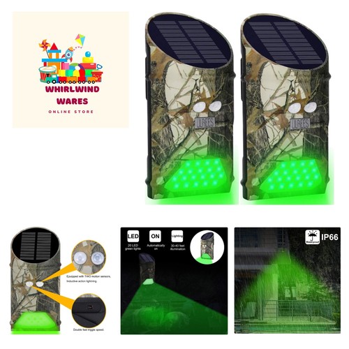 Solar Hog Feeder Licht Bewegungsaktiviert Grün Jagd Lichter für Raubtier Coy...