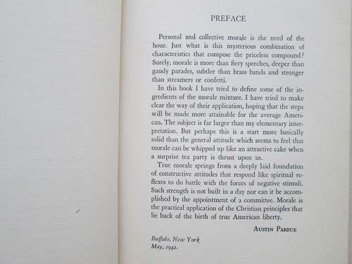 YOUR MORALE and How to Build It BY AUSTIN PARDUE 1942 HC Signed 1st EDITION - Imagen 10 de 11