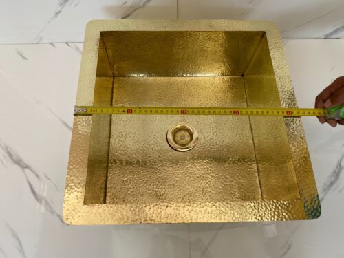 Unlackiertes Messing Unterbau gehämmerte Spüle, Küchenbar Spüle, Inselspüle Gefäß - Bild 3 von 30
