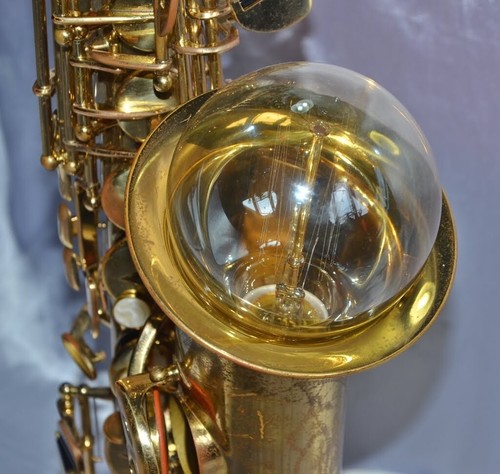 Unique Steampunk Electric Saxophone Table Lamp Conversion - Picture 6 of 20