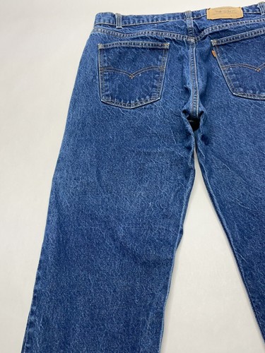 VTG 80s Orange Tab Straight Loose Distressed Wash Jeans Men 38x29 (actual 36x26) - Picture 13 of 22