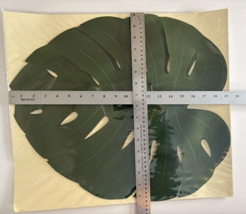 7 Pottery Barn Green Large Palm Leaf Placemats Tropical Wedding Table Decor