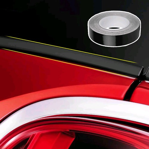 2cm*10M Car Window Trim Vinyl Film Door Waistline DIY Sticker Accessory Black - Picture 3 of 10