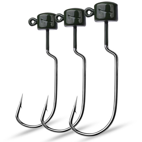 25pcs Ned Rig Jig Heads Weedless Finesse Mushroom Wide Gap Ned Fishing Hook Bass - Picture 1 of 7