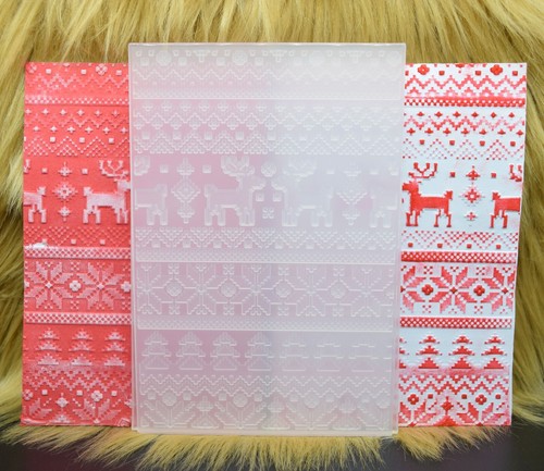 3D Multi Depth Embossing Folder Nordic Christmas Themed, Reindeer, Scandi, H0 - Picture 2 of 8
