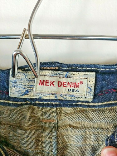 MEK Dublin Bootcut Jeans womens 29 x 29 Stretch Denim distress whisker ~ altered - Picture 4 of 12