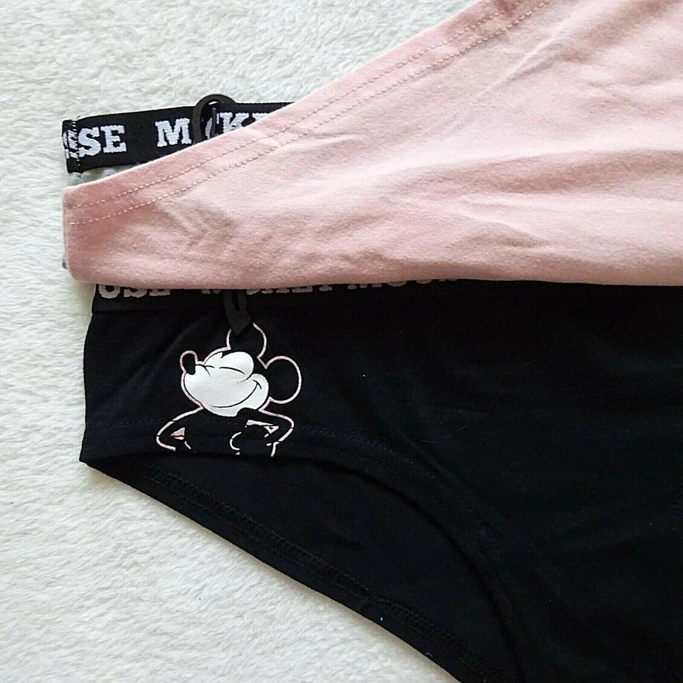 Bragas Disney Mickey Mouse Mujer Talla L TRES PARES Hipsters Gris Rosa Negro Foto 4 de 4