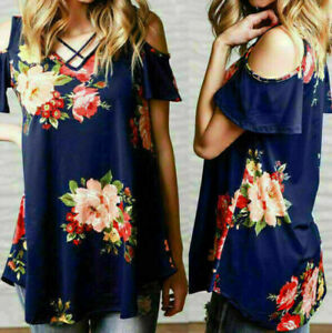 Fashion-T-shirt-Women-Casual-Loose-Short-Sleeve-Floral-Printed-Blouse-Shirt-Tops