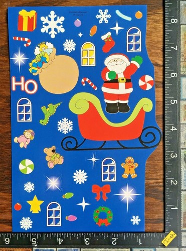 WEIHNACHTEN WEIHNACHTSMANN, SPIELZEUG, SCHNEE AUFKLEBER, 2 SCHÖNE BLÄTTER AUFKLEBER - #AMEN7 - Bild 3 von 3