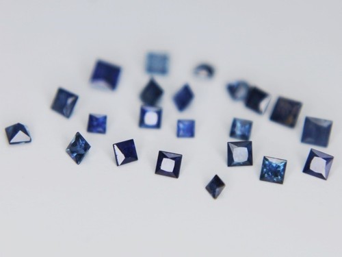 1x Ceylon Blue Sapphire Square Princess 2x2mm VS Natural Gemstone 1.2mm to 2.5mm - Picture 3 of 8