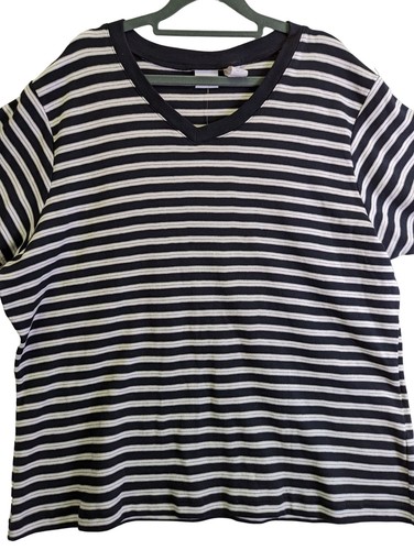 Cherokee Black Stripped V Neck Pullover Top Shirt Plus Size 22W 24W New - Bild 2 von 8