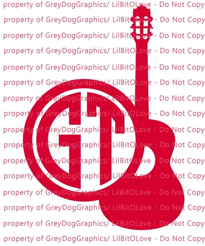 Guitarra Acústica Tamaño Yeti Personalizada Monograma Calcomanía Iniciales Pegatina Música - Imagen 2 de 23