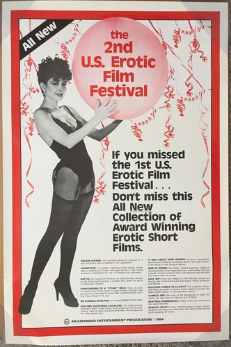 THE 2nd U.S. EROTIC FILM FESTIVAL POSTER 1 Sided RARE ORIGINAL ROLLED VF 27x41  - Bild 1 von 4