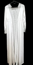 MISS ELAINE maxi peignoir robe lingerie lace Vintage Bridal Sissy S M Dressing