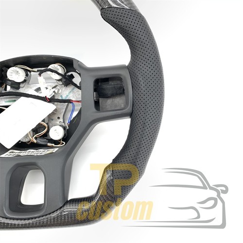 Flat Real Carbon Fiber Steering Wheel fit for Dodge RAM 1500 2500 3500 2013-2018 - Picture 6 of 7