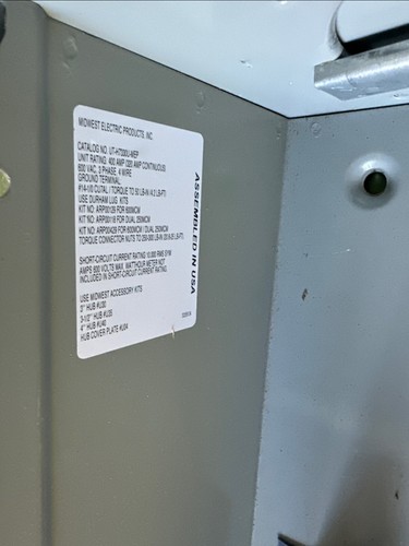 *New* Midwest Meter Socket Box 400A 3PH 320A Cont Lever Bypass - Picture 4 of 6