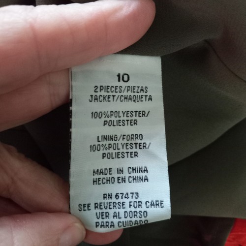 Danny & Nicole Jacket Women's Size 10 Olive Green Black Sheer Overlay Pleats New - Picture 5 of 8