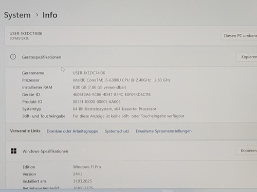 Lenovo T460 ThinkPad i5-6300U 240GB SSD 8GB Notebook Laptop Win.11 14" USB3 HDMI - Bild 8 von 18