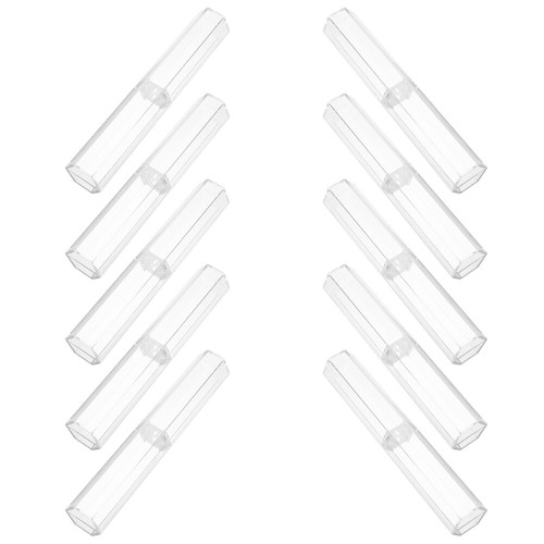 10 Pcs Plastic Pen Box Office Hollow Out Holder Clear Pens Container