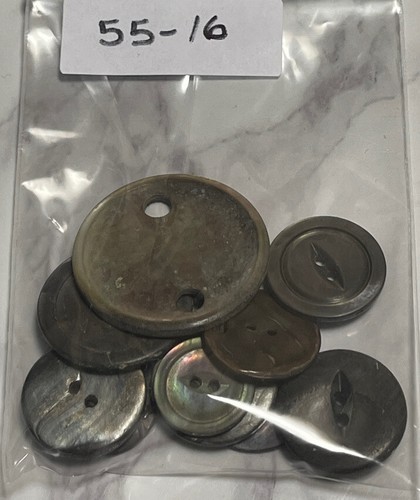 Vintage Abalone Shell Buttons Lot 55-16 - Picture 7 of 7