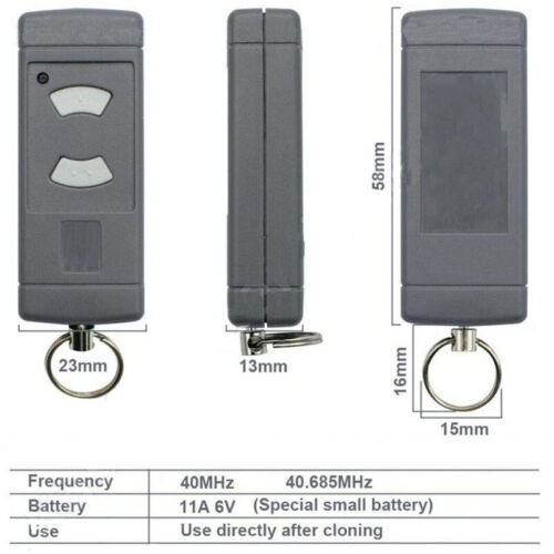 Transmisor llavero puerta garaje control remoto 40,685 MHz para Hormann HSE4 HSE2 - Imagen 2 de 4