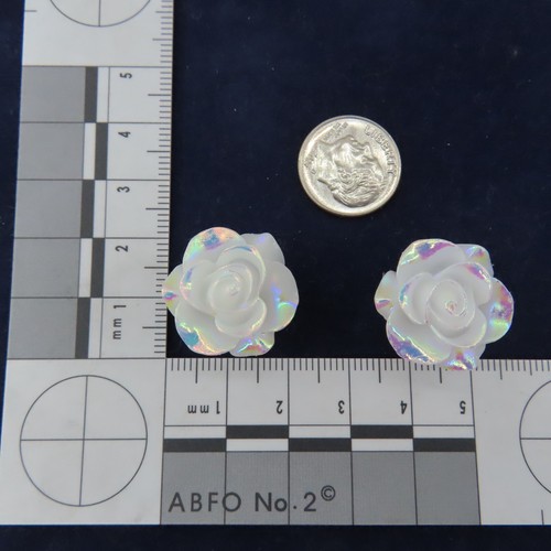 IRIDESCENT ROSES Shoe Charms for Clogs Wristbands Set 2 Rose Flowers Luxury - Picture 4 of 7