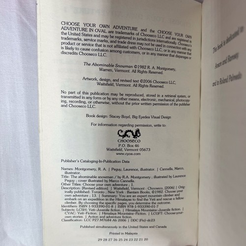 Choose Your Own Adventure: The Abominable Snowman by R. A. Montgomery Paperback - Picture 3 of 4