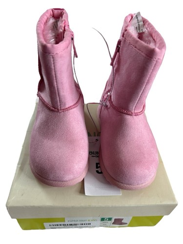 NWT Genuine Kids Oshkosh Pink Aubrey Fleece Lined Boots Side Zip, Toddler Girl 5 - Picture 7 of 7