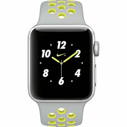 Apple Watch Sport Nike+ 38mm Silver Alum MNYP2LL/A Silver/Volt Nike Sport Band - Picture 2 of 2