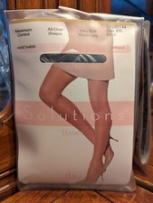 Hanes Solutions All-Over Maximum Shaper Pantyhose In Black XXL Up To 240 Lbs.