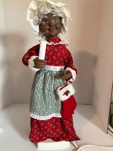 Vintage Santa & Mrs Clause African American 24" Animatronic Figuren 1996 LESEN - Bild 14 von 23