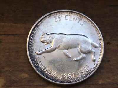 1867 - 1967 Canada Quarter 25 Cent Silver Coin Lot ONE COIN