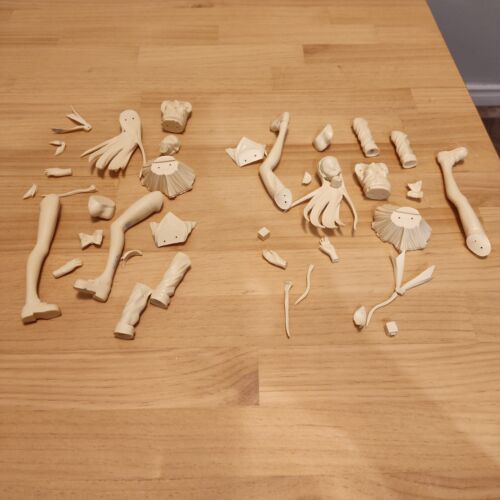 2 Anime Girl 1/7 Unpainted Unassembled Statue Blank Resin 00's Garage Kit
