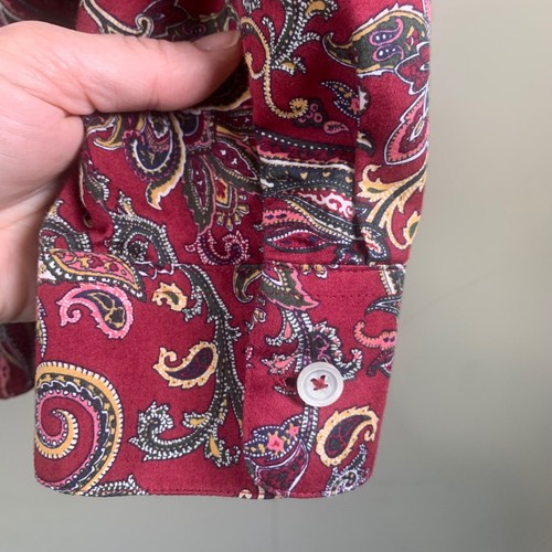 Foxcroft For Appleseed's Burgunderrot Paisley faltenfreies Button-Down-Hemd Größe 18 - Bild 5 von 8