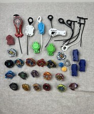 Beyblades Mixed Lot 27 Piece Takara Tomy Hasbro Shooters Launchers Ripcords