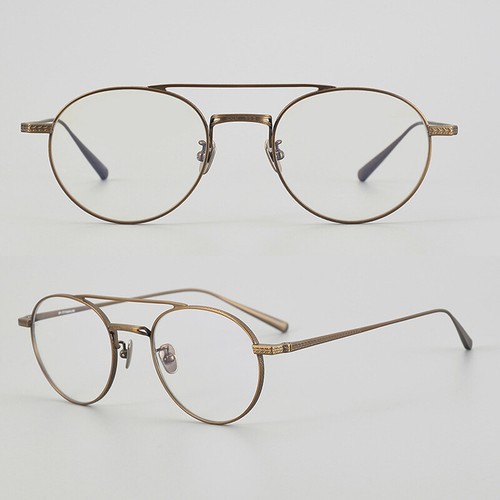 Round Business Double Bridge Glasses Women Men Classical Eyeglasses Frames - Picture 12 of 17