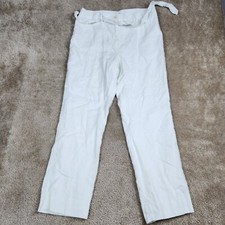 Jones New York Petite Light Green Pants 100 Linen Tie Belt A336