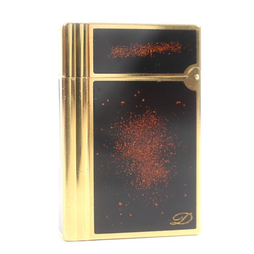 S.T. Dupont Line 2 Lacquer Lighter Black Gold Glitter w/Box Ignition confirmed - Picture 3 of 7