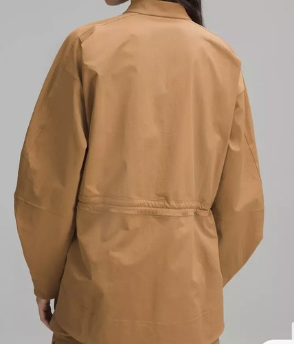 LULULEMON Cinch Waist Stretch Shirt Jacket Bold Beige Size X Large Water Repel - Picture 8 of 9